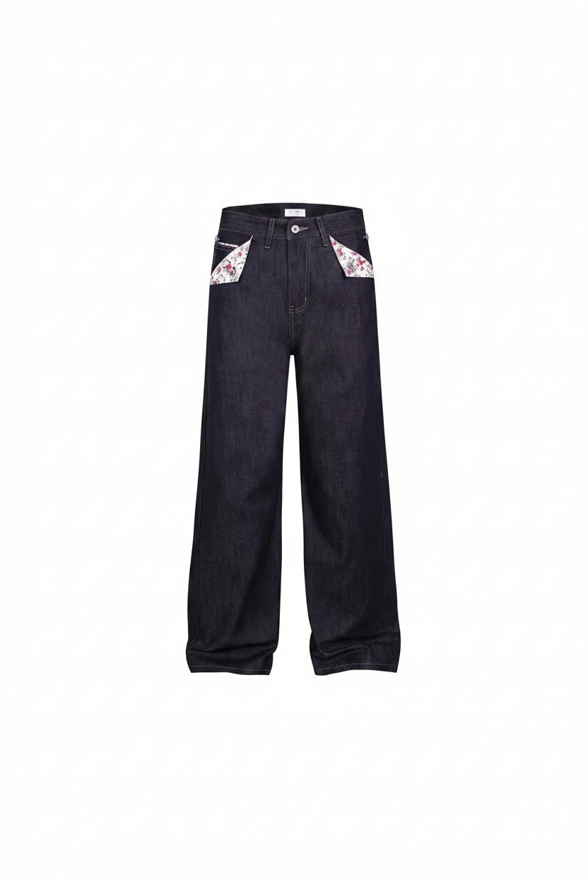 PHANTOM Floral Pocket Straight Jeans