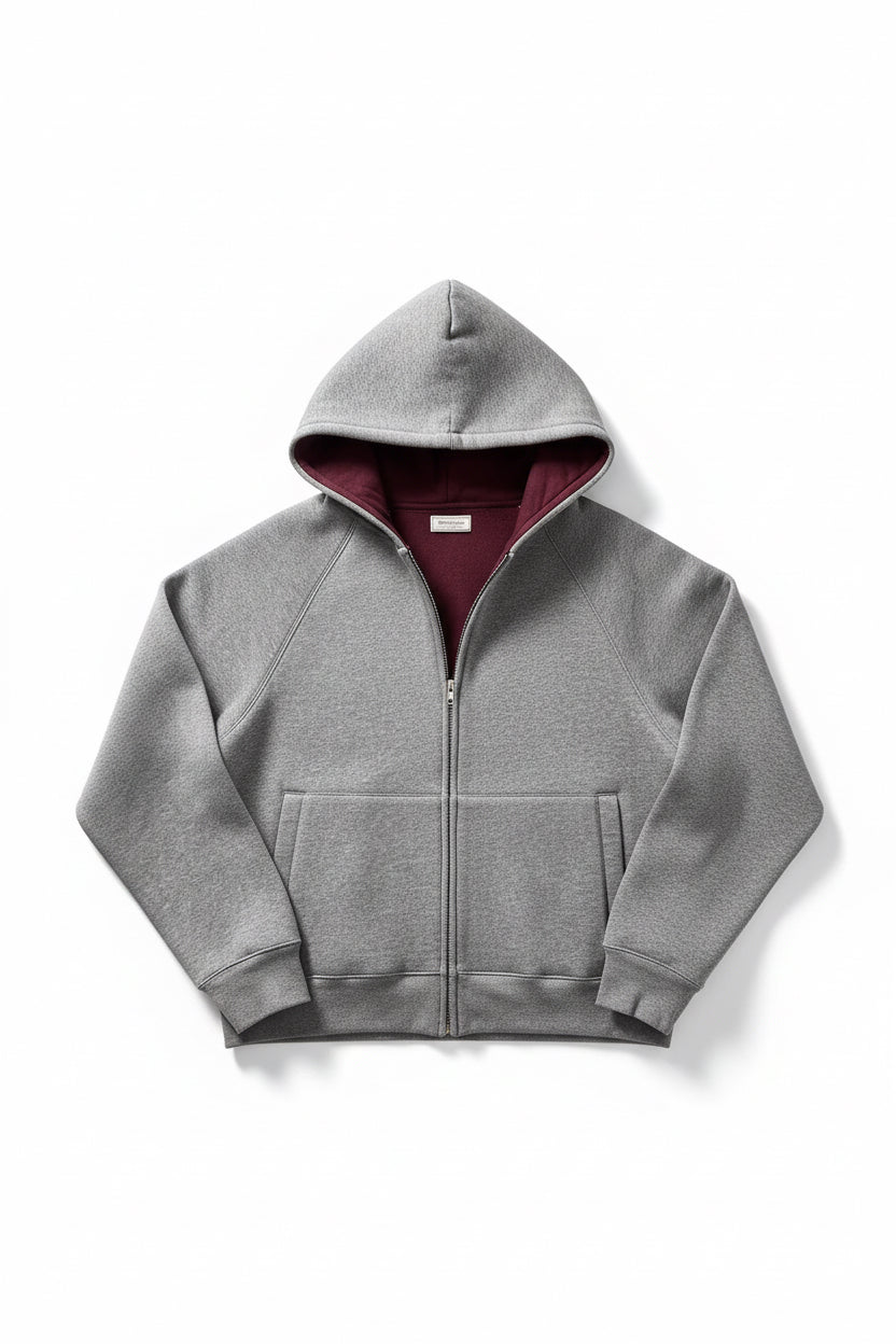 Mininaml Hooded zip-up