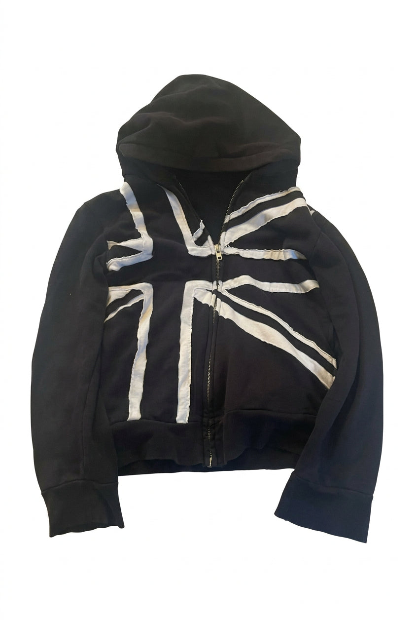 Union Jack Patchwork Zip-Up Hoodie