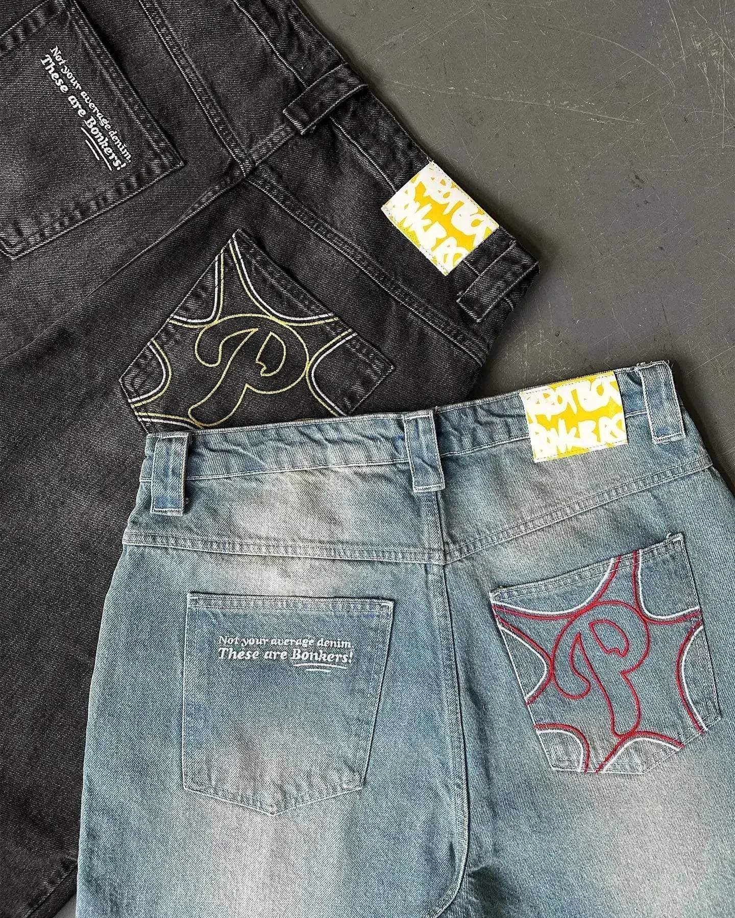 PROTECT Embroidered Baggy Jeans