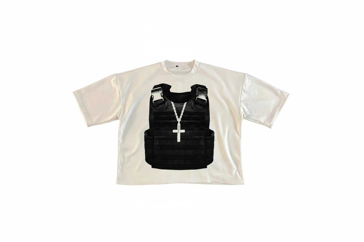 Y2K Military Vest Tee