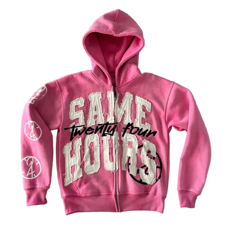 Retro Oversized Zip Hoodie