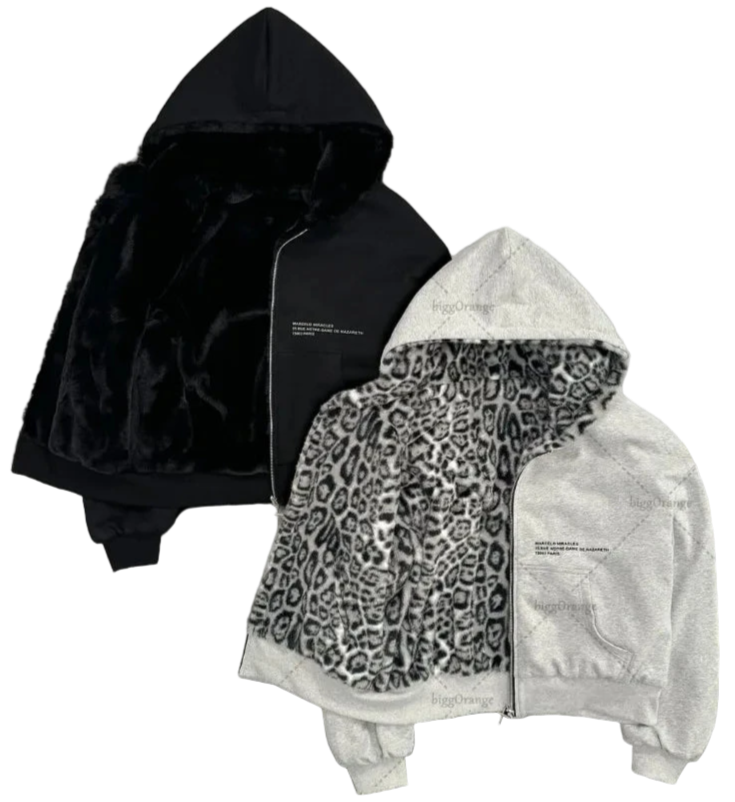 American Retro Leopard Zip Hoodie