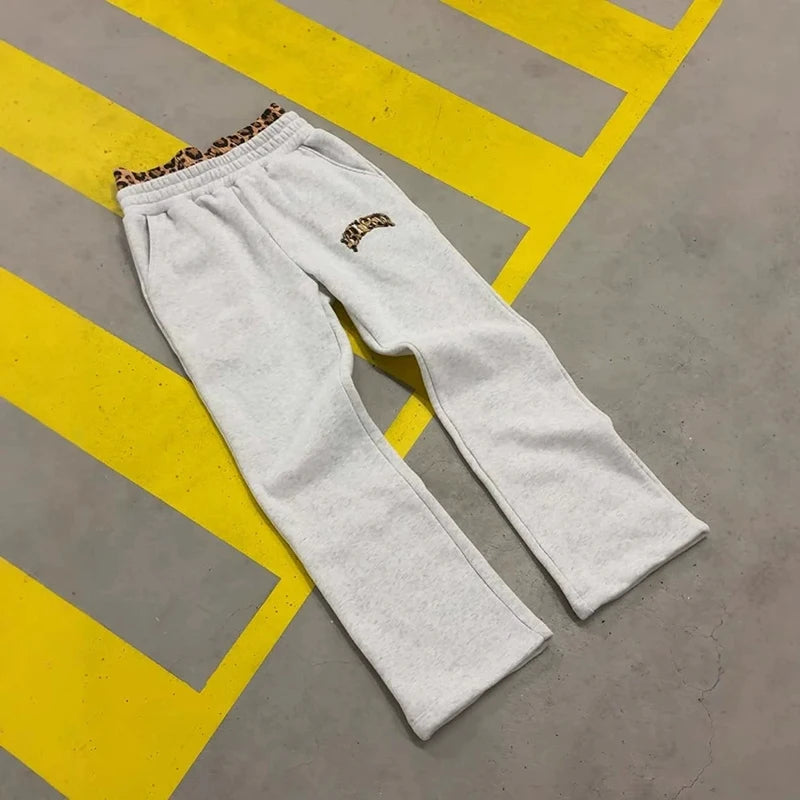 Leopard Embroidered Sweatpants