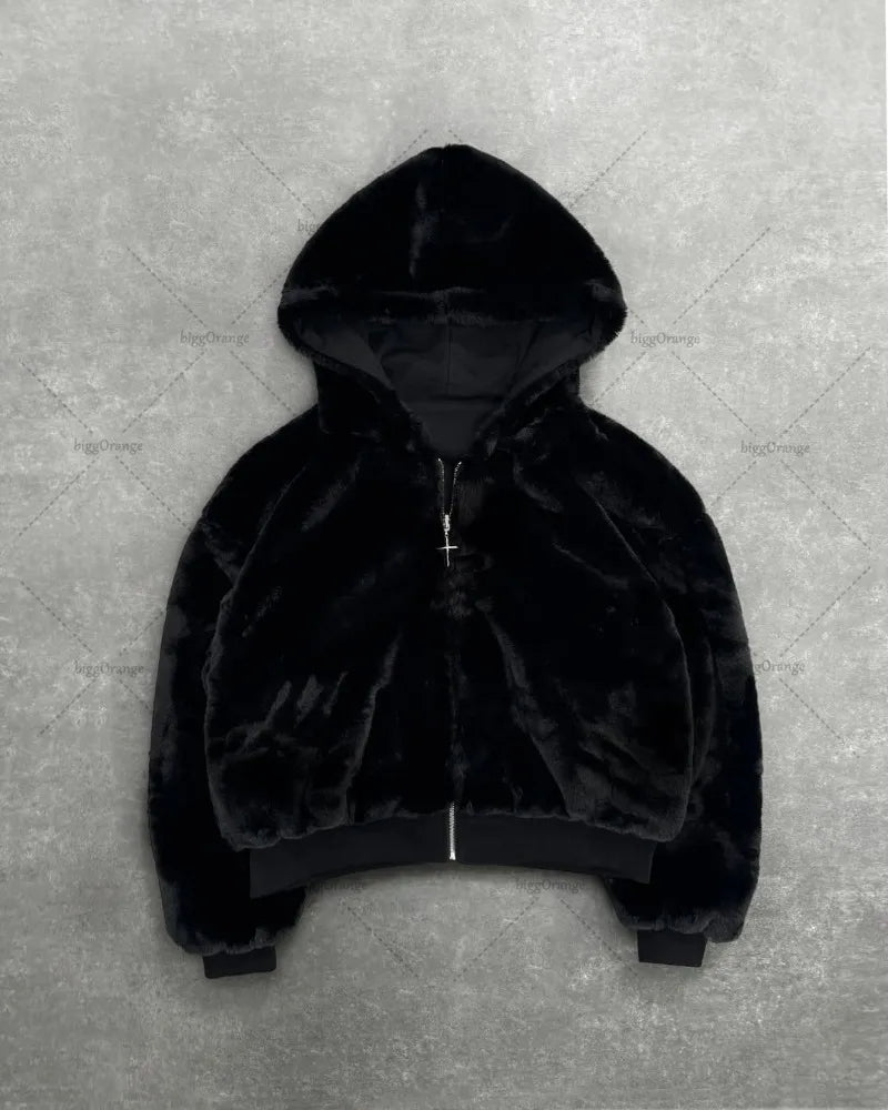 American Retro Leopard Zip Hoodie