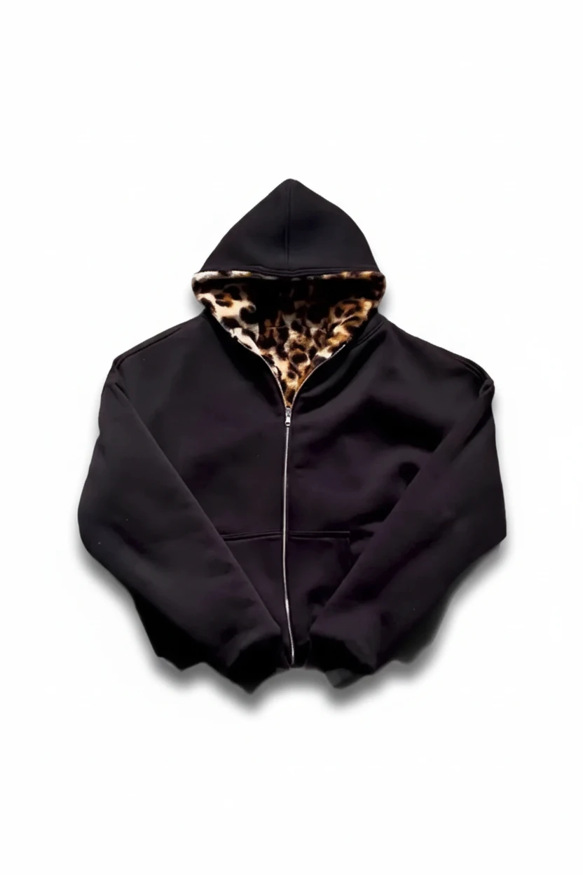 Dual-Sided Leopard Hoodie