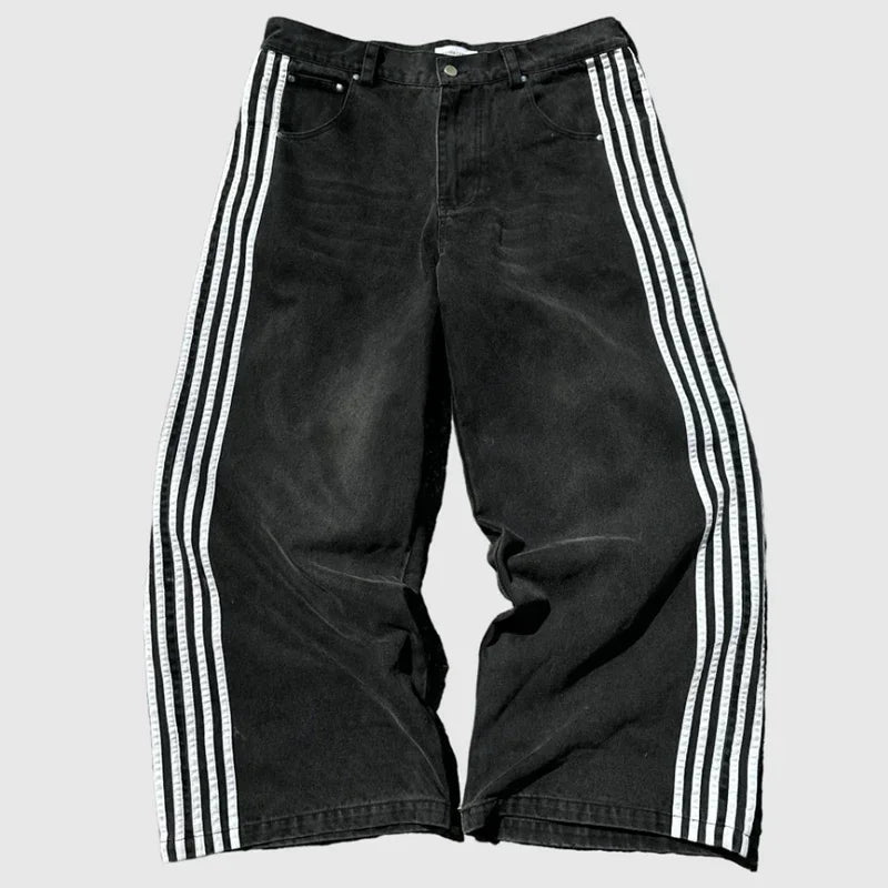 Y2K Striped Baggy Jeans