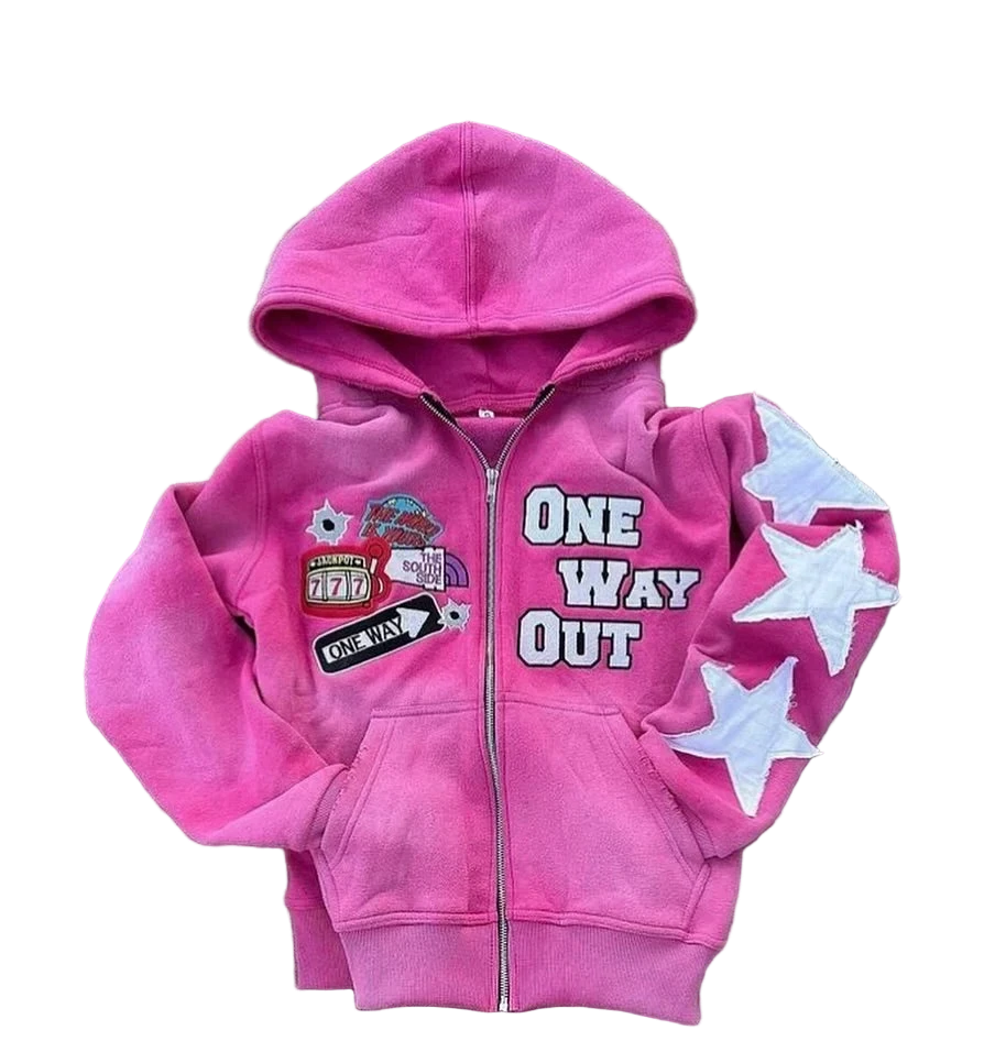 Y2K Star Zip-Up Hoodie