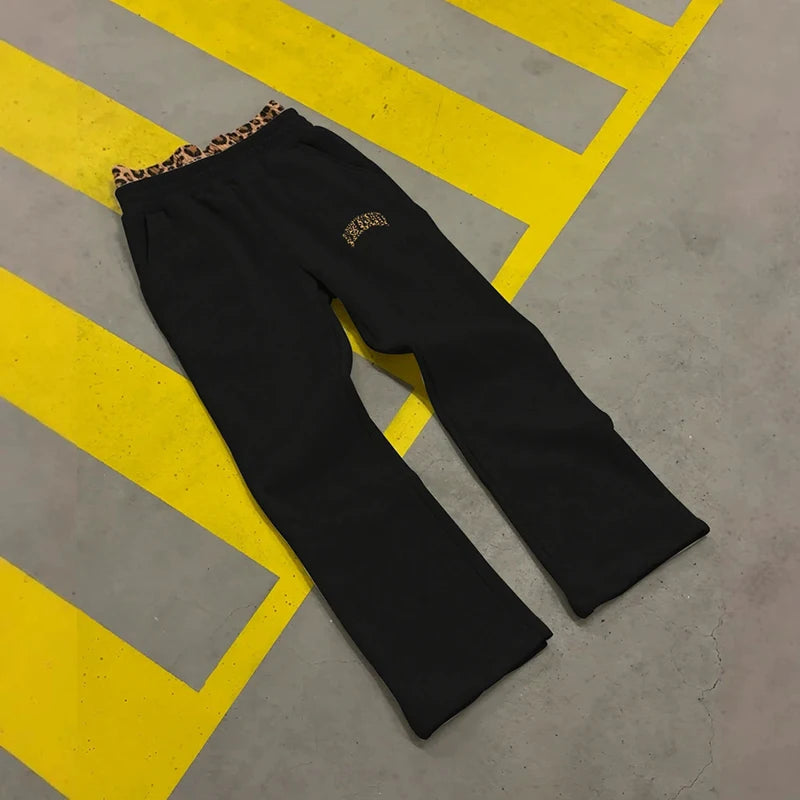 Leopard Embroidered Sweatpants