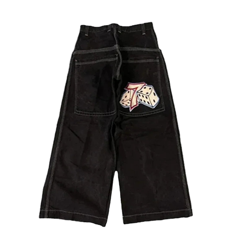 Y2K Wide Dice Baggy Jeans