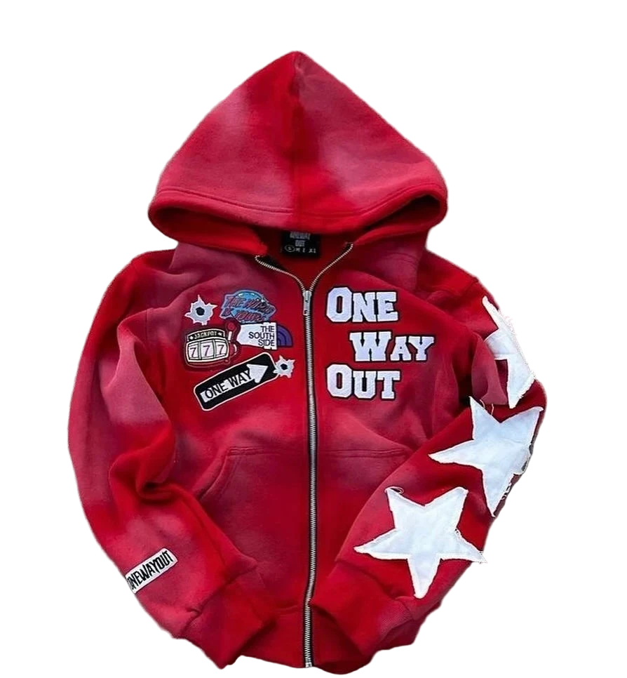 Y2K Star Zip-Up Hoodie