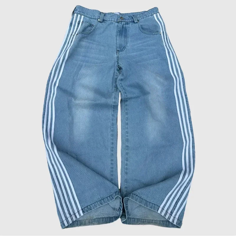 Y2K Striped Baggy Jeans