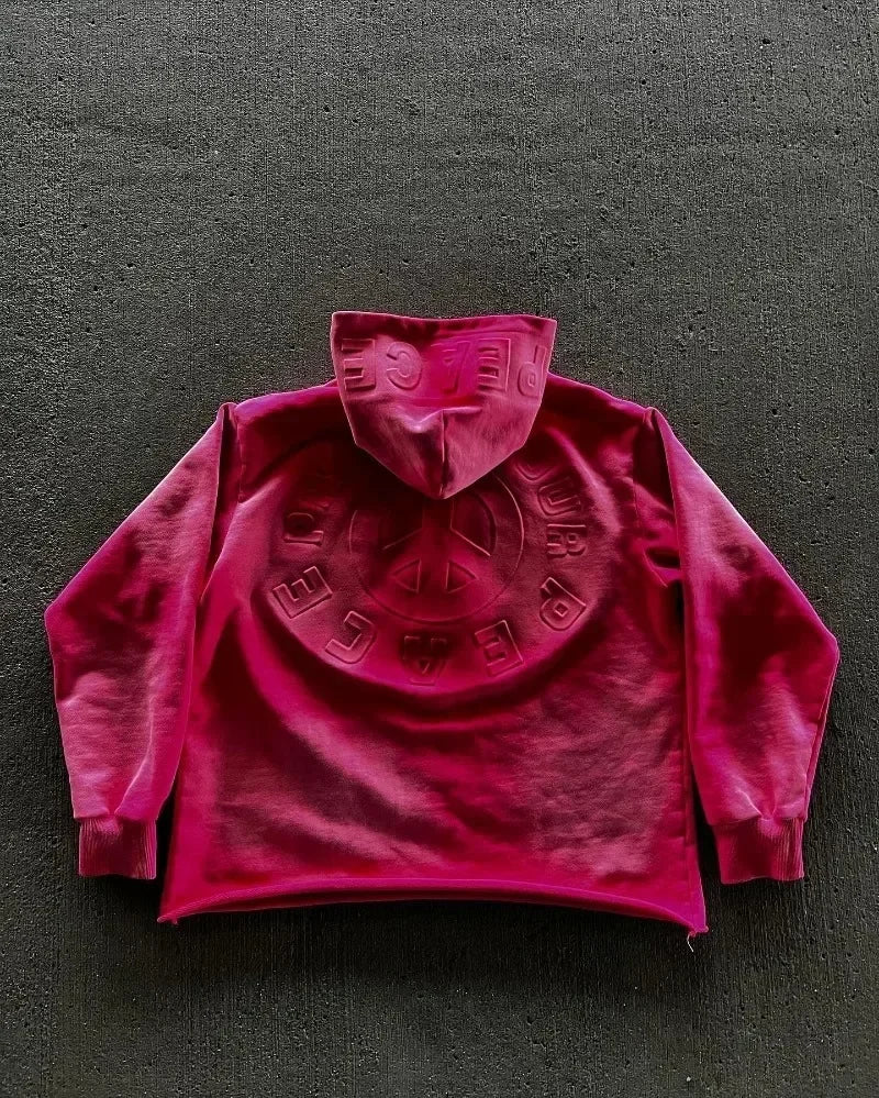 Peace embroidered Hoodie