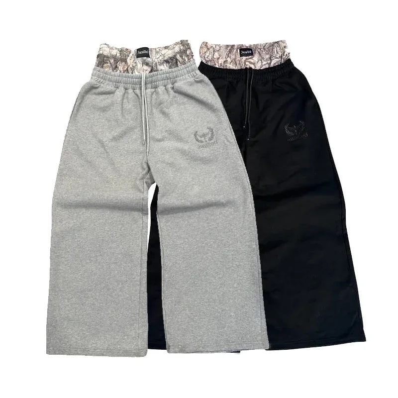 Retro Double-Waist Camo Pants