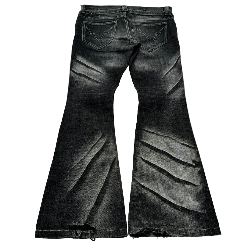 Flared Lace-Up Bootcut Jeans