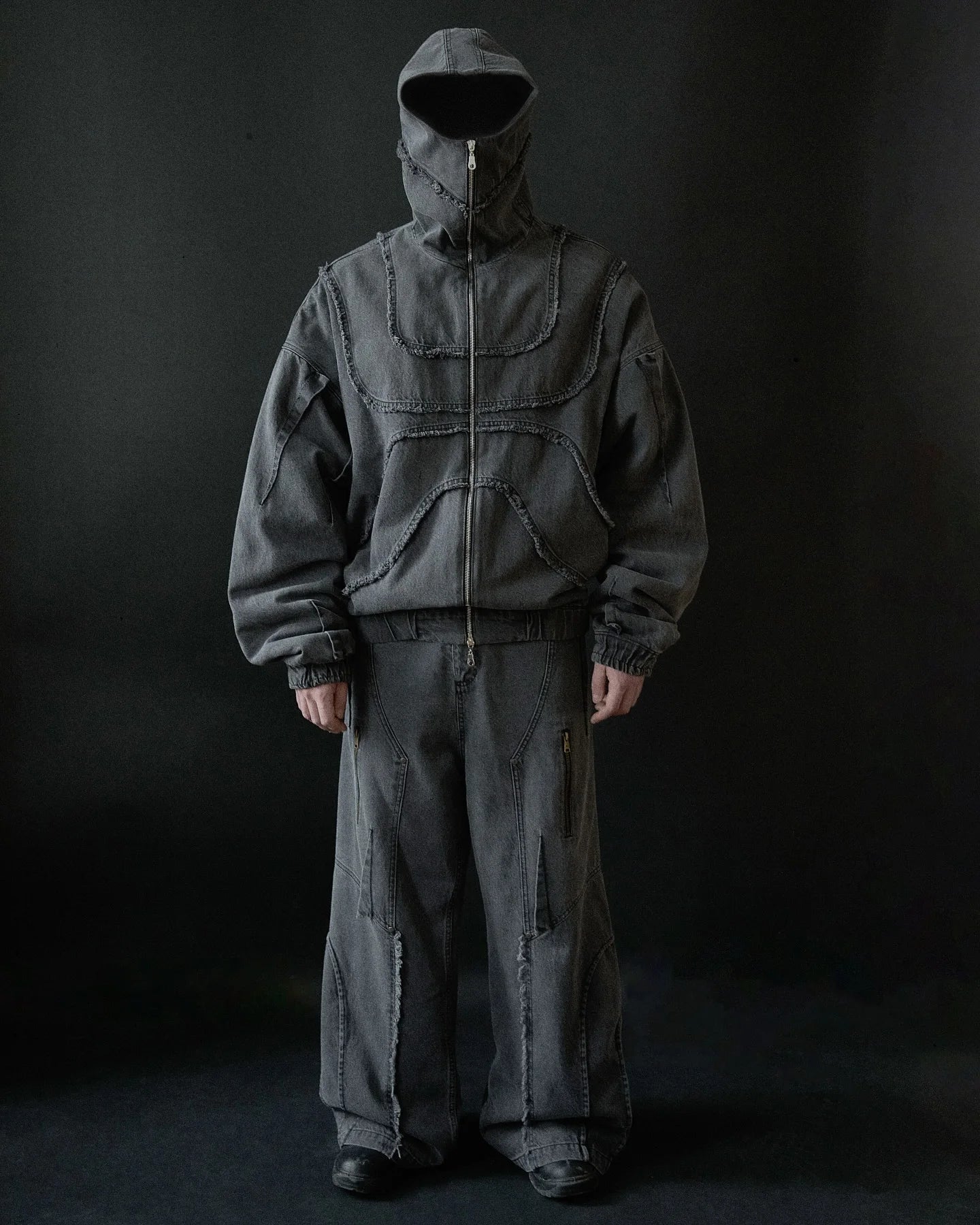 Gothic Denim Zip Hoodie