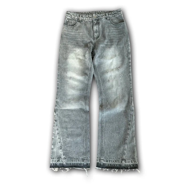 Distressed Dollar Flare Jeans
