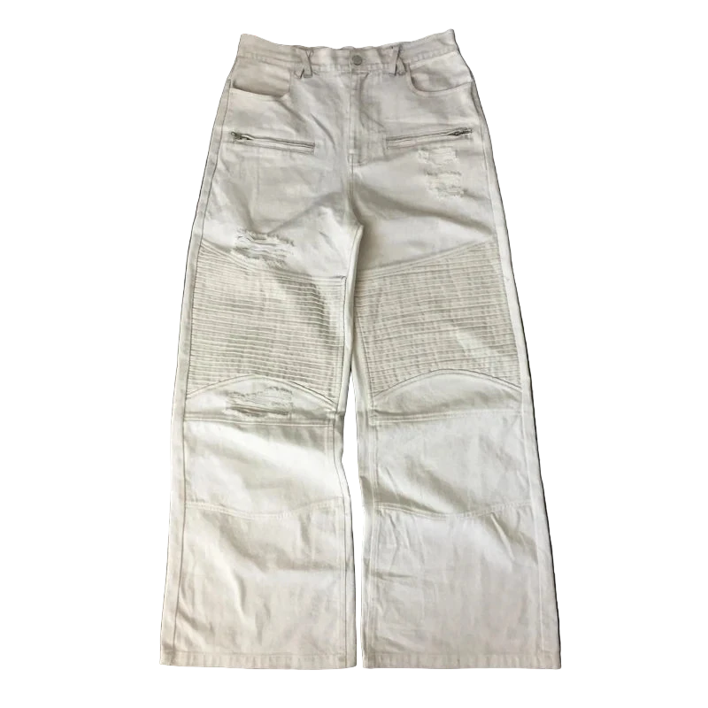 Retro Biker Ruched Denim