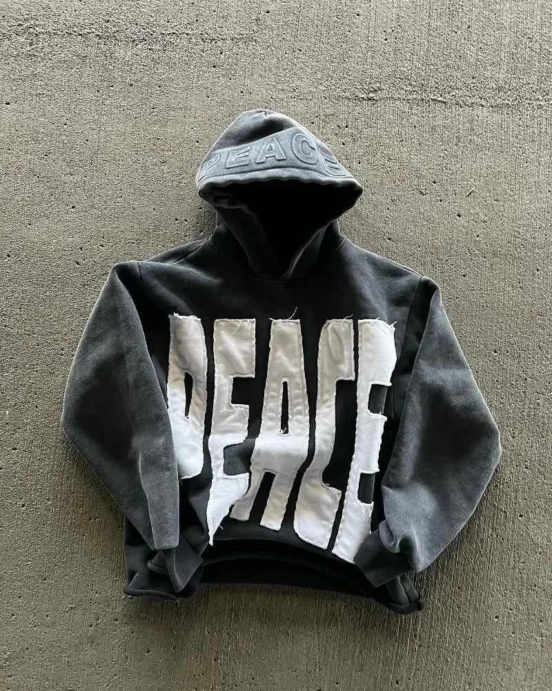 Peace embroidered Hoodie