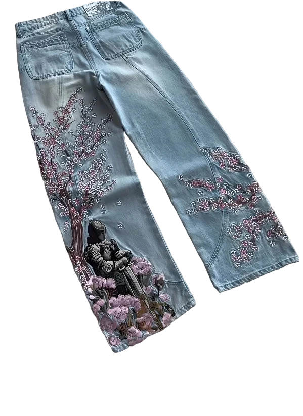 Cherry blossom Baggy Jeans
