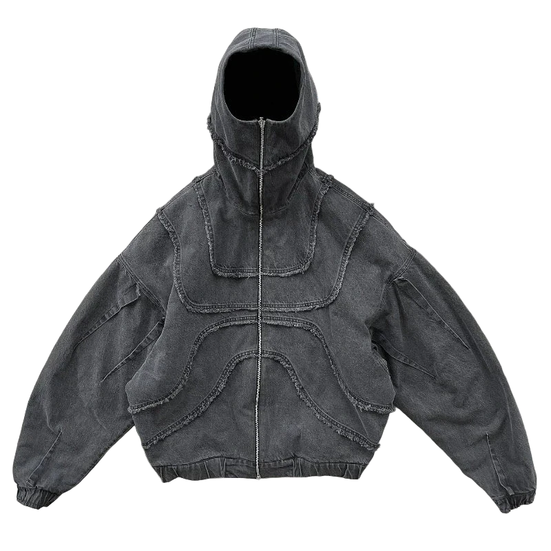 Gothic Denim Zip Hoodie