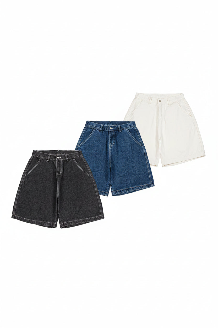 RAW Washed Cotton Denim Shorts
