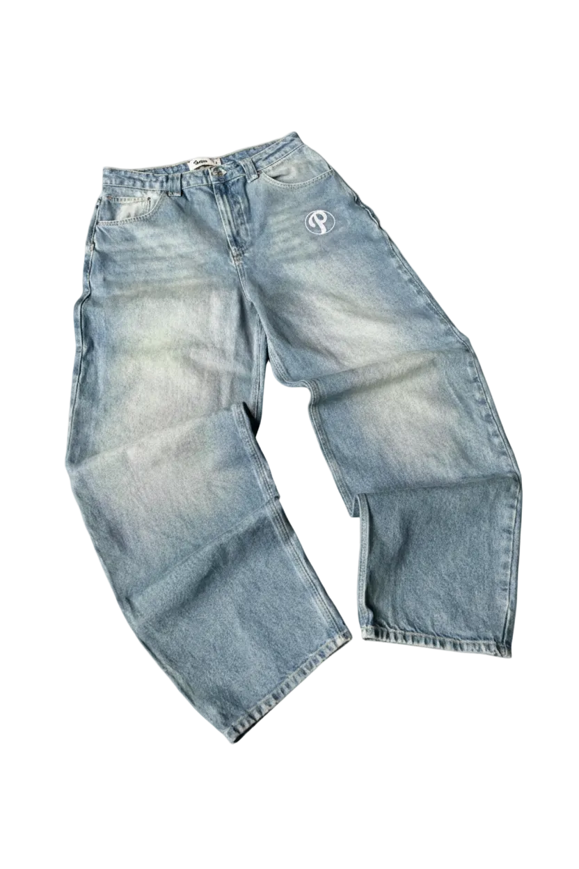 PROTECT Embroidered Baggy Jeans